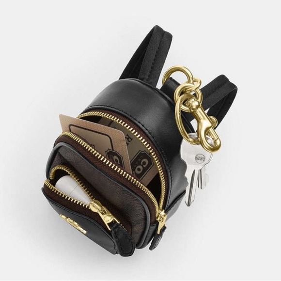 New Coach Mini Court Backpack Bag Charm In Signature Canvas - Picture 7 of 7
